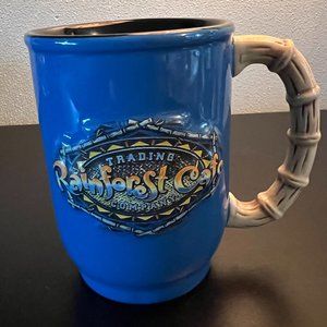 Rainforest Cafe Trading Company Coffee Ceramic Mug  3D Embossed Bamboo Tropical